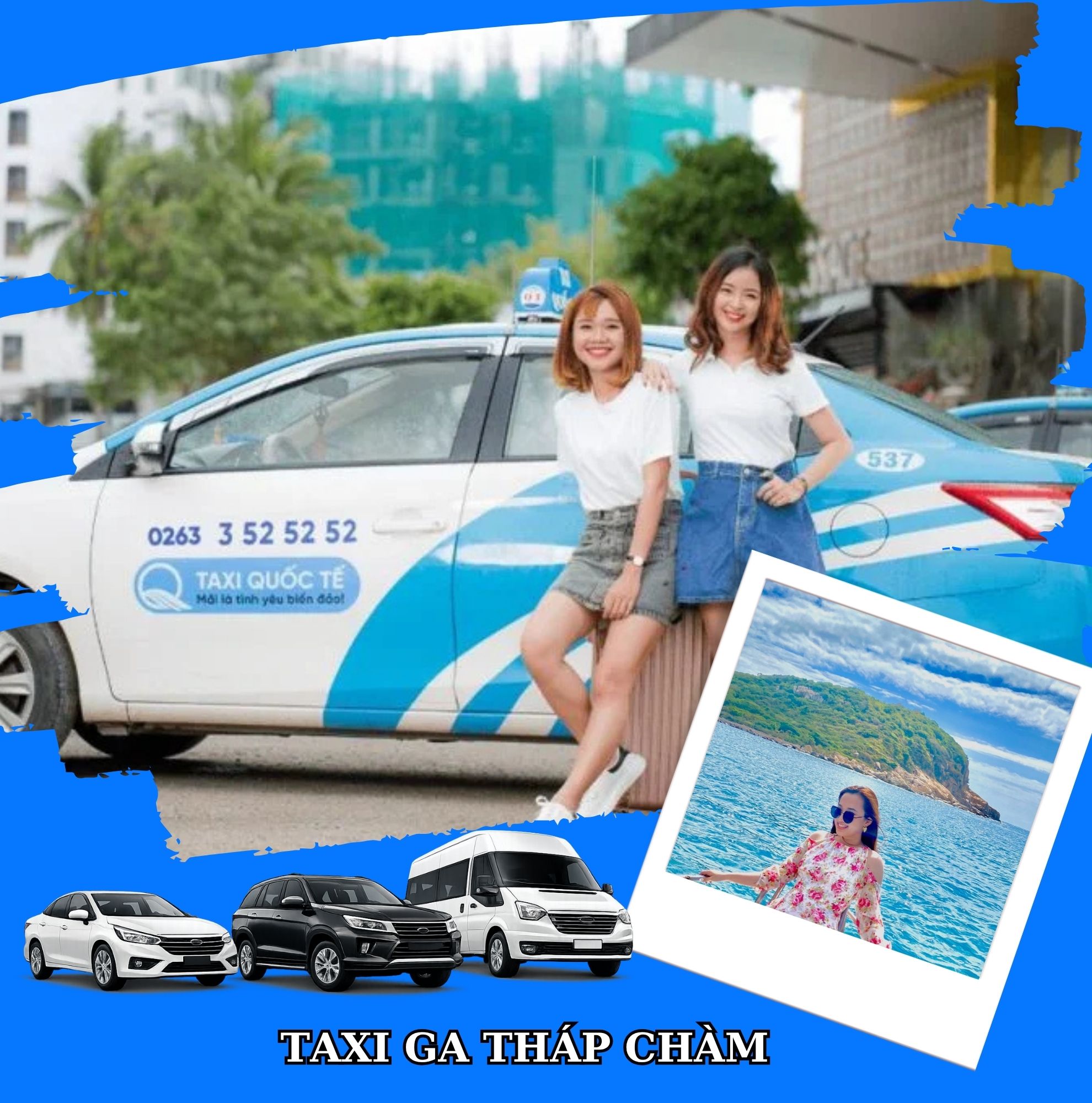 Taxi Quốc Tế có mặt tại ga Tháp Chàm đón khách